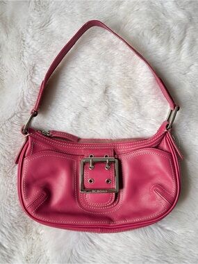 BCBGirls Pink Leather Buckle Shoulder Bag